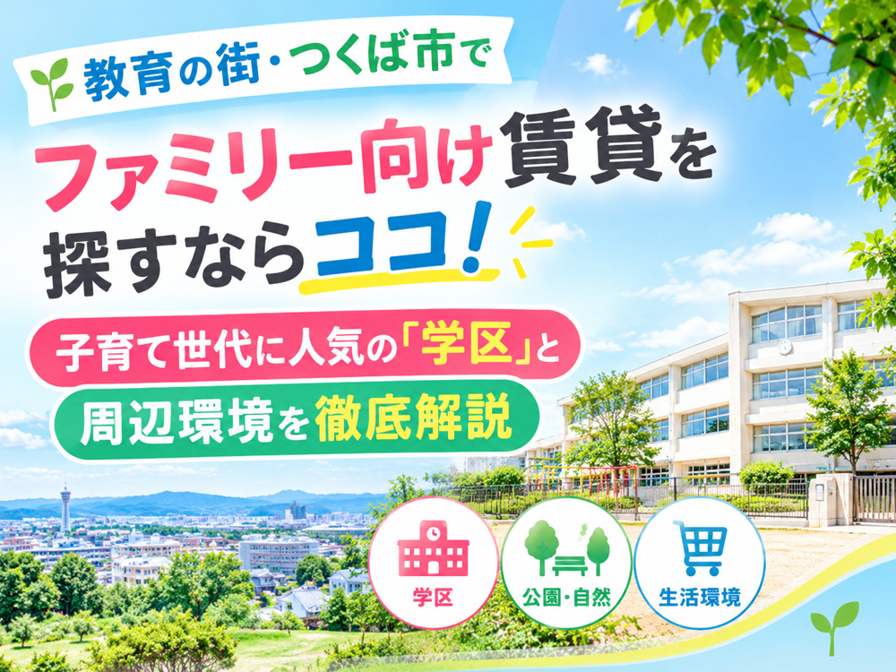 教育の街・つくば市でファミリー向け賃貸を探すならココ！子育て世代に人気の「学区」と周辺環境を徹底解説の画像