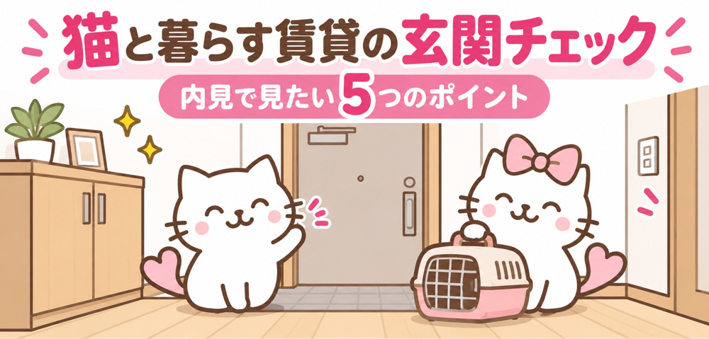 猫と暮らす賃貸の玄関チェック｜脱走対策・収納・動線を内見で確認の画像