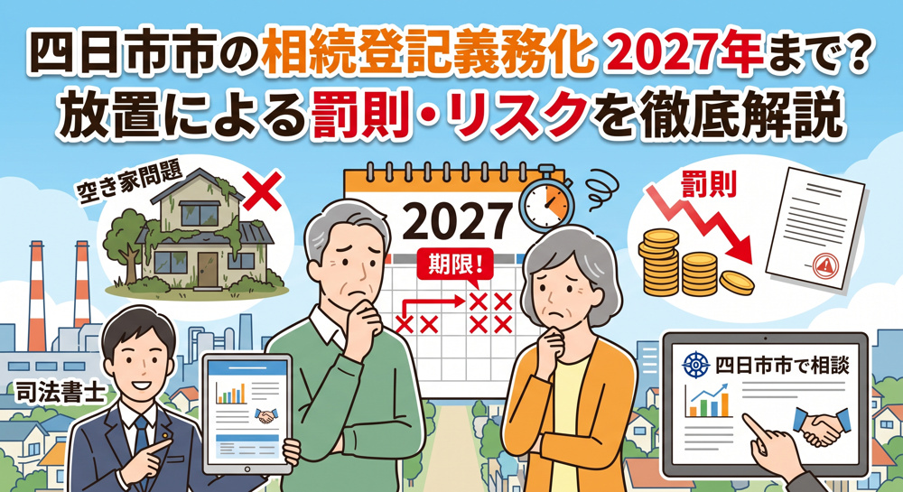 四日市市の相続登記は2027年まで？放置による罰則とリスクを詳しく解説の画像