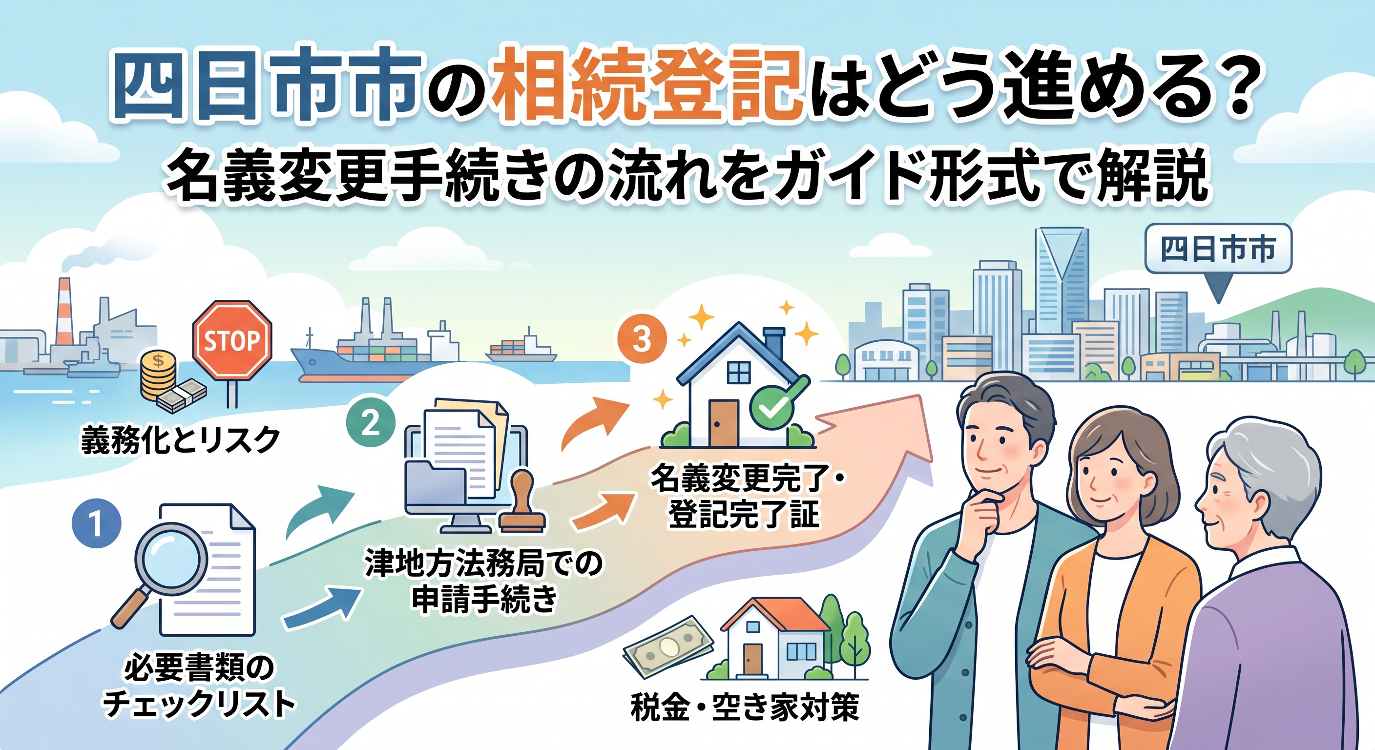 四日市市の相続登記はどう進める?名義変更手続きの流れをガイド形式で解説の画像
