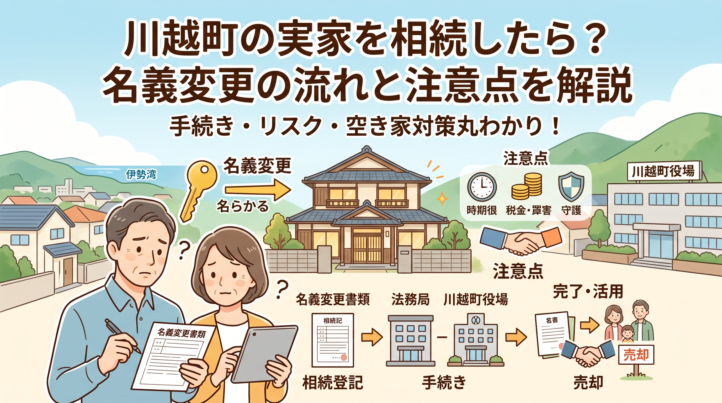 川越町の実家を相続したら?名義変更の流れと注意点を解説の画像