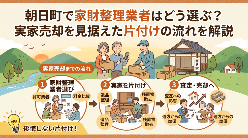 朝日町で家財整理業者はどう選ぶ？実家売却を見据えた片付けの流れを解説の画像