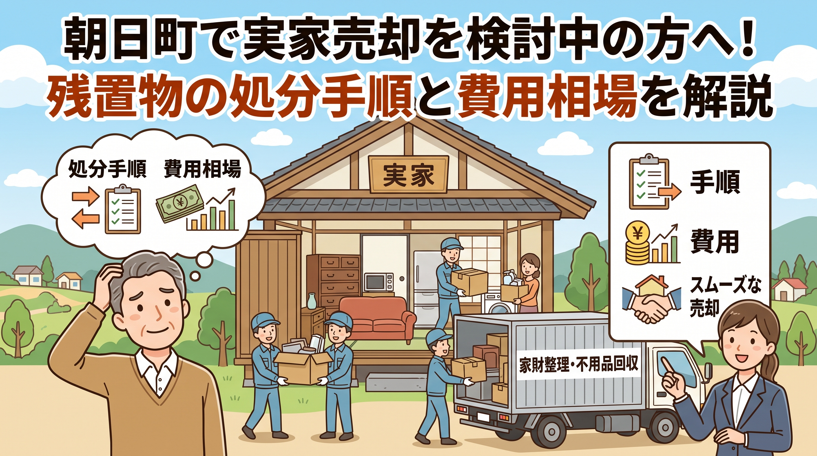 朝日町で実家売却を検討中の方へ!残置物の処分手順と費用相場を解説の画像