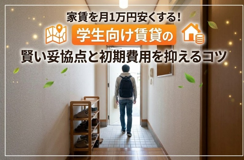 家賃を月1万円安くする！学生向け賃貸の賢い妥協点と初期費用を抑えるコツの画像