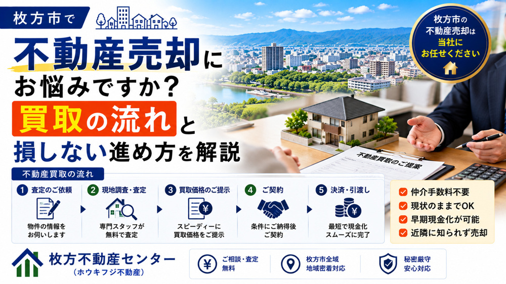 枚方市で不動産売却にお悩みですか？買取の流れと損しない進め方を解説の画像