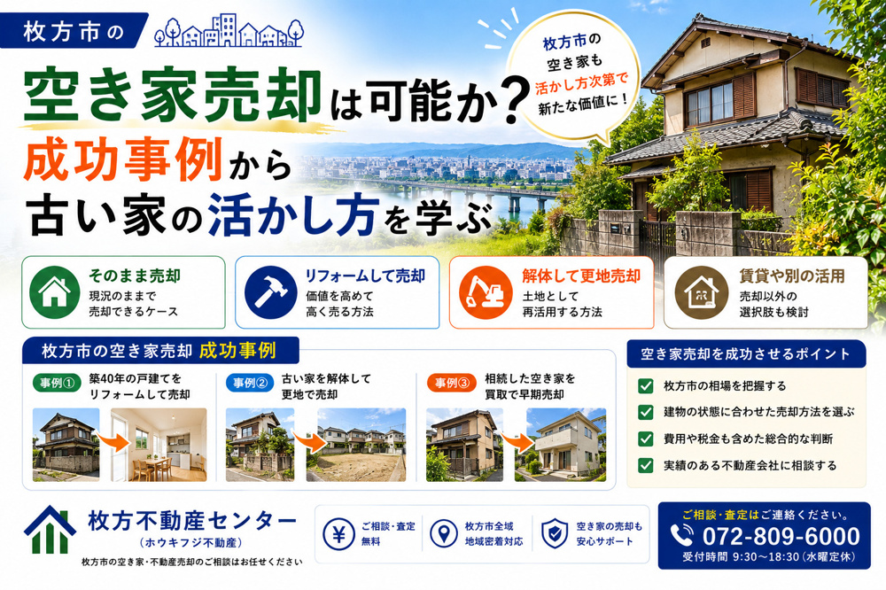 枚方市の空き家売却は可能か？成功事例から古い家の活かし方を学ぶの画像