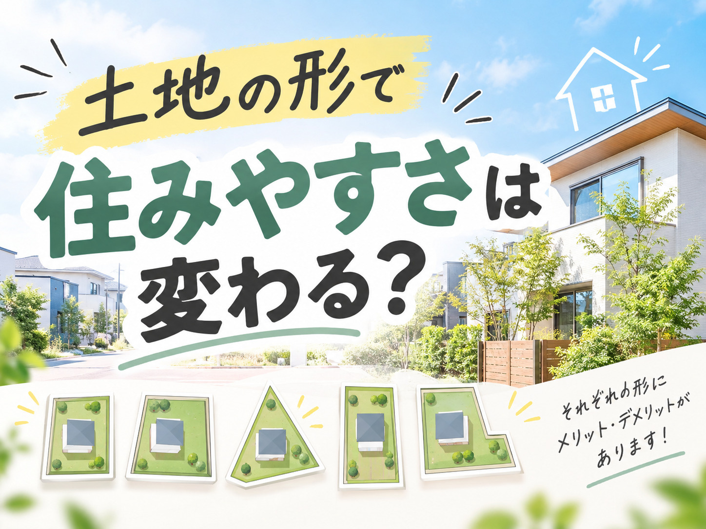 土地の形で住みやすさは変わる?整形地と旗竿地の違いと土地選びのコツの画像