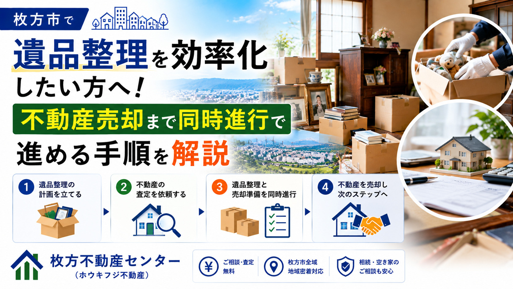 枚方市で遺品整理を効率化したい方へ!不動産売却まで同時進行で進める手順を解説の画像