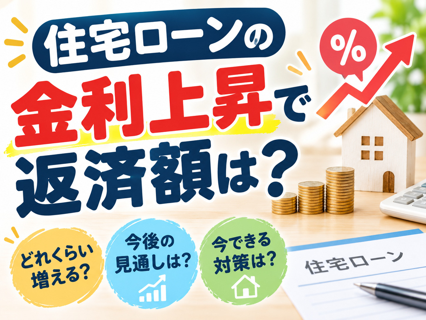 住宅ローンの金利上昇で返済額は?家計への影響と備え方を解説の画像