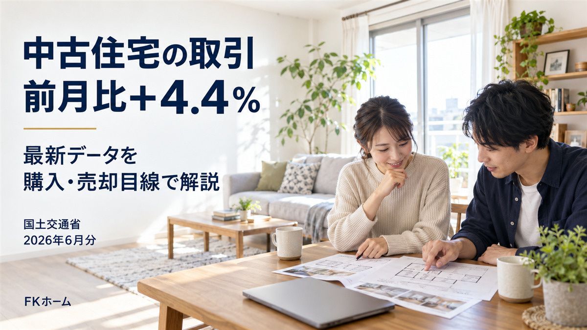 中古住宅の取引は増えている？2026年6月の既存住宅販売量指数を購入・売却目線で解説の画像