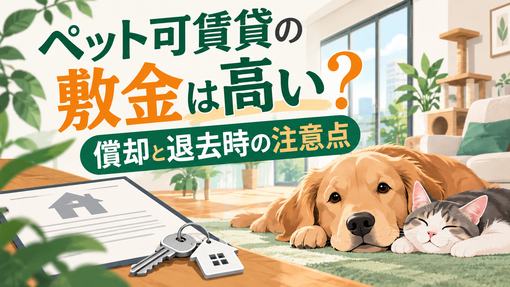 ペット可賃貸の敷金は高い？償却と退去時の注意点も解説の画像