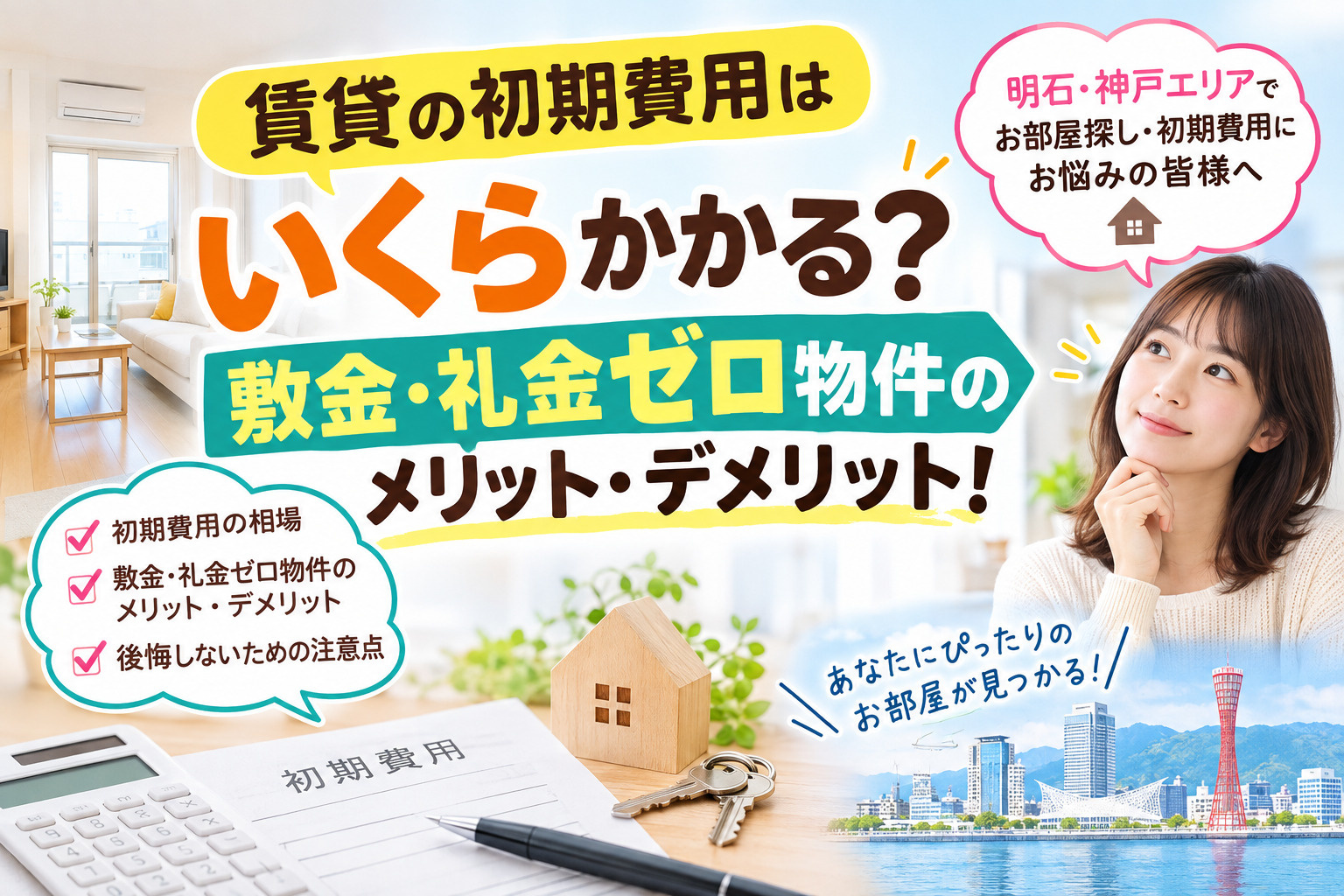 賃貸の初期費用はいくらかかる? 敷金・礼金ゼロ物件のメリット・デメリット!の画像