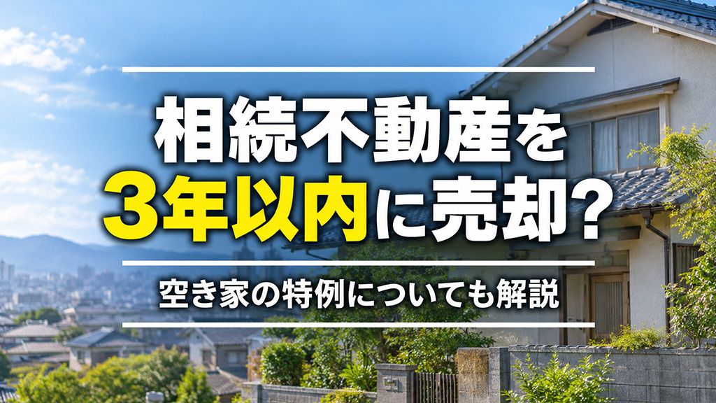相続不動産を3年以内に売却？空き家の特例についても解説の画像