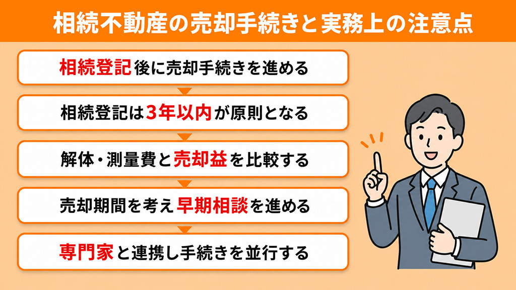 相続不動産の売却手続きと実務上の注意点