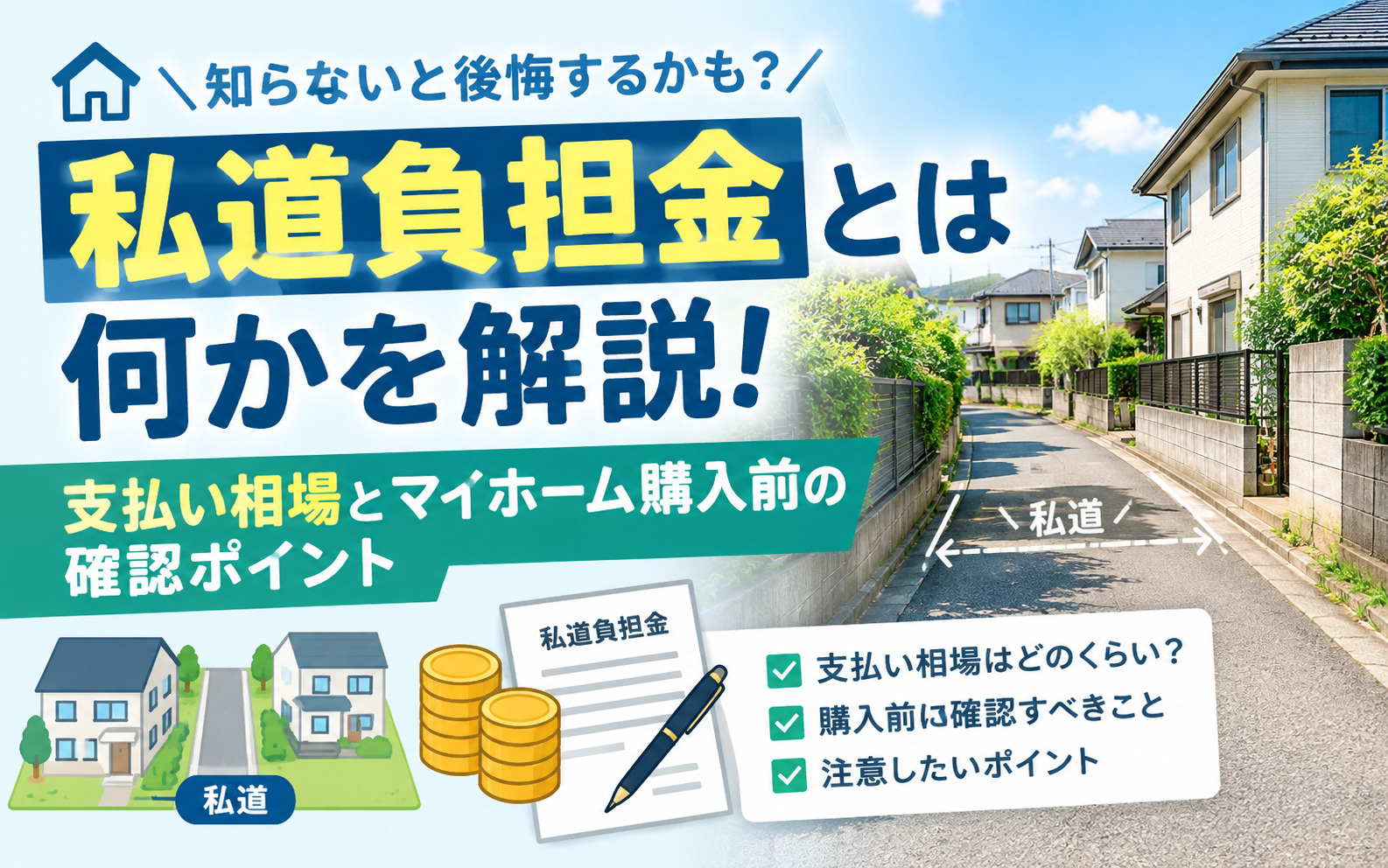 私道負担金とは何かを解説!支払い相場とマイホーム購入前の確認ポイントの画像