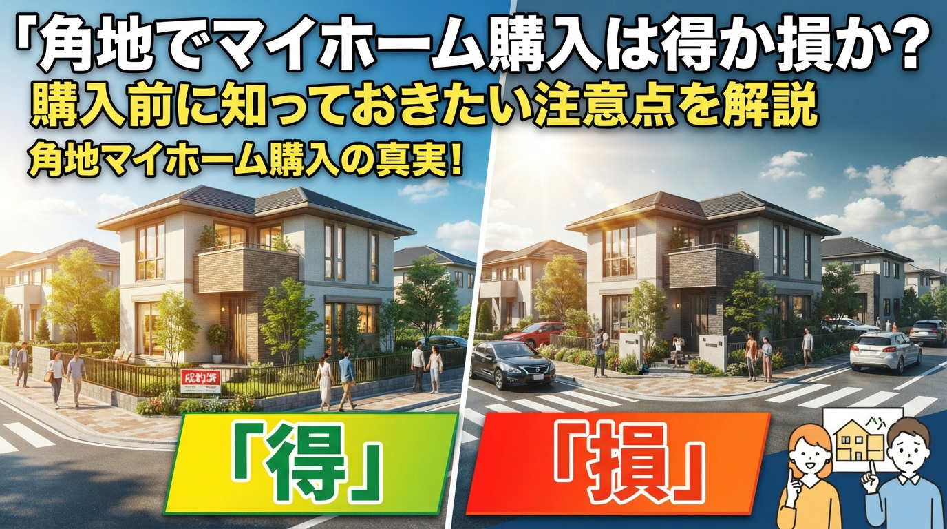 角地でマイホーム購入は得か損か?購入前に知っておきたい注意点を解説の画像