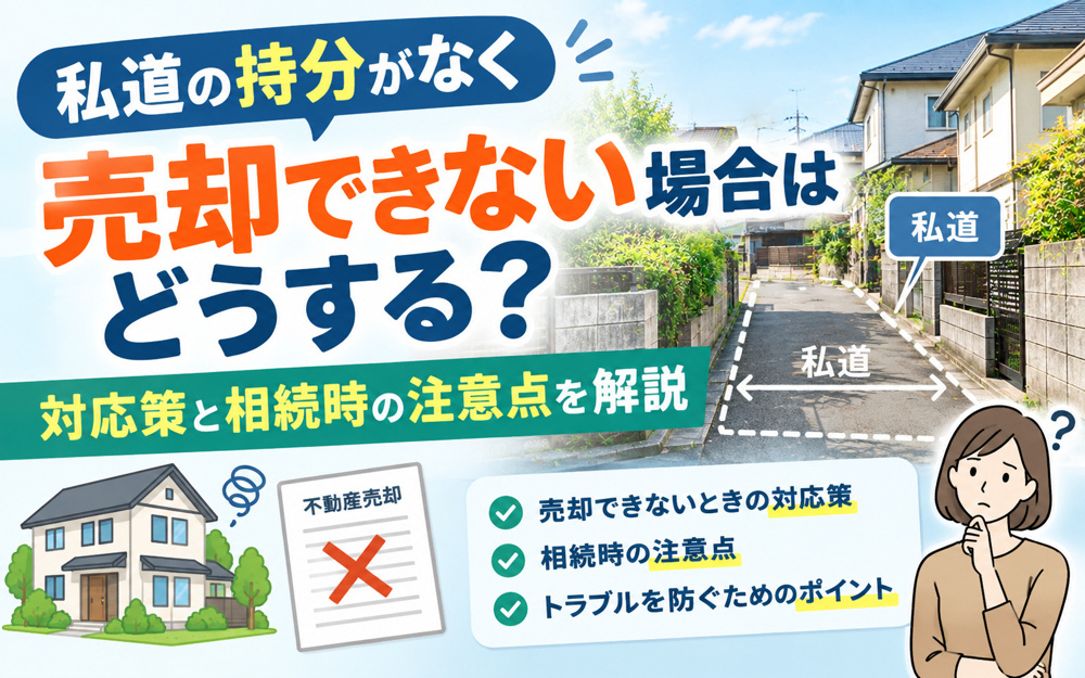 私道の持分がなく売却できない場合はどうする？対応策と相続時の注意点を解説の画像