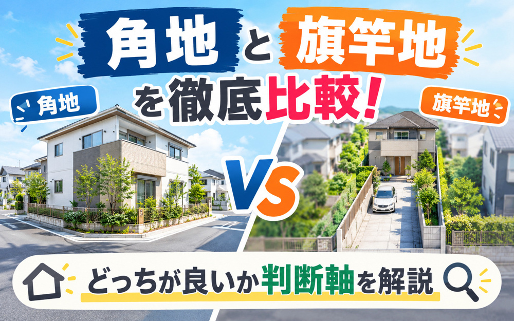 角地と旗竿地を徹底比較！どっちが良いか判断軸を解説の画像