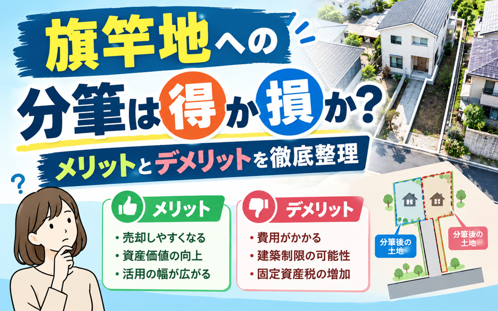 旗竿地への分筆は得か損か？メリットとデメリットを徹底整理の画像