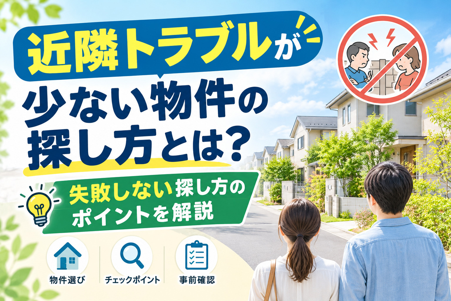 近隣トラブルが少ない物件の探し方とは?失敗しない探し方のポイントを解説の画像