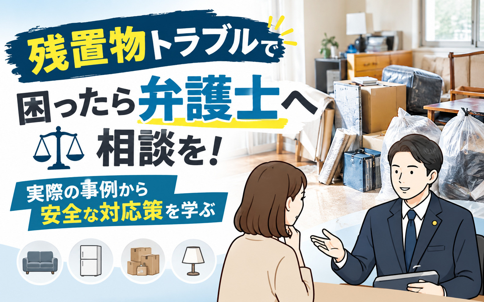 残置物トラブルで困ったら弁護士へ相談を!実際の事例から安全な対応策を学ぶの画像