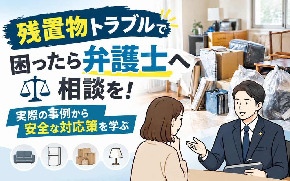 残置物トラブルで困ったら弁護士へ相談を！実際の事例から安全な対応策を学ぶの画像