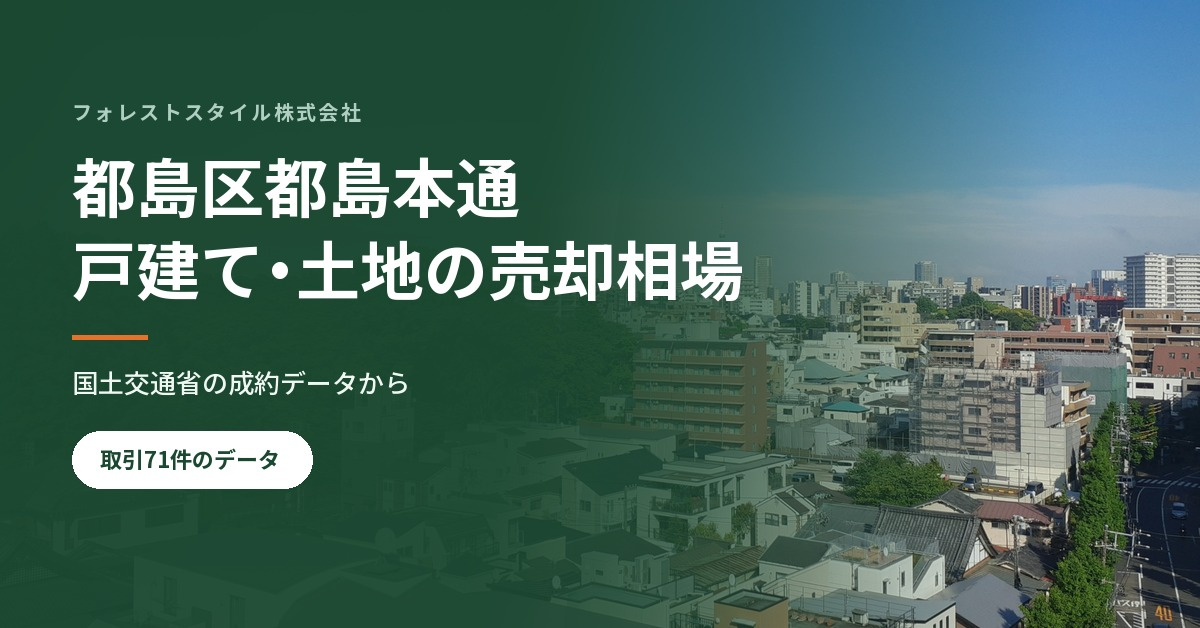【都島区都島本通】戸建て・土地の売却相場と売り方|取引71件の実データからの画像