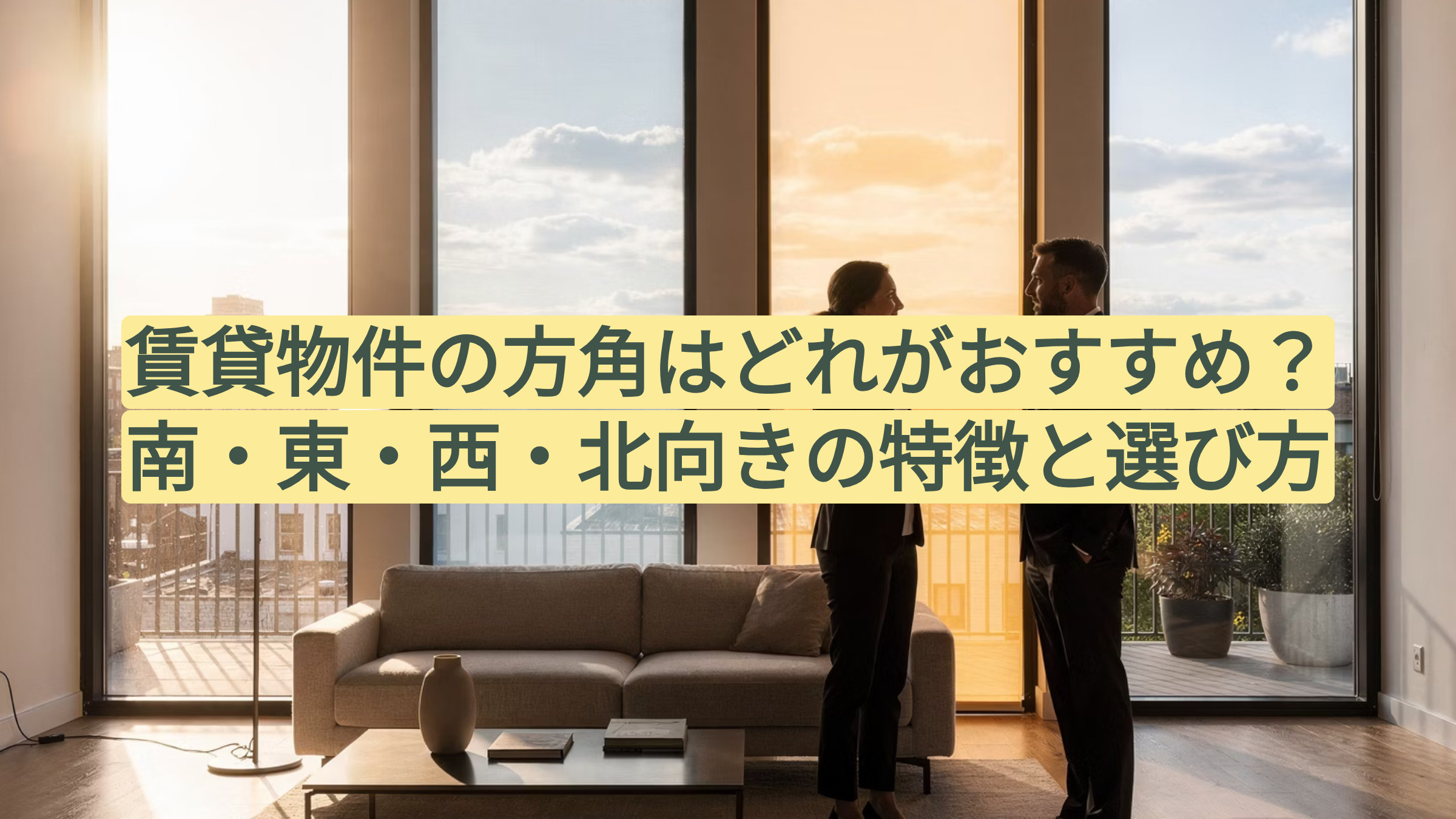 賃貸物件の方角はどれがおすすめ?南・東・西・北向きの特徴と選び方の画像