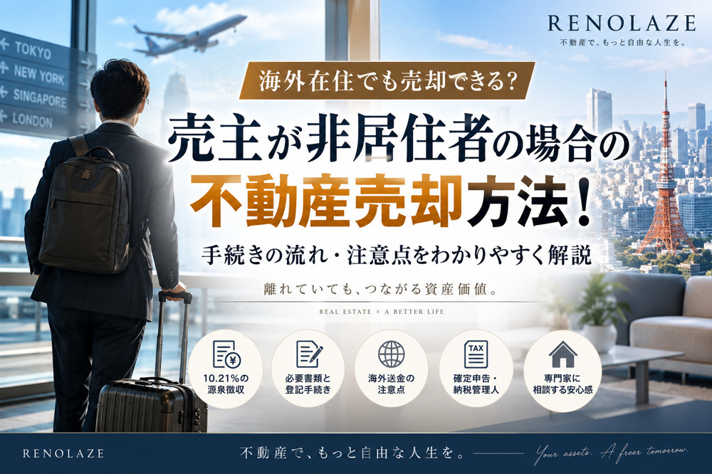 売主が非居住者の場合の不動産売却方法！海外在住でも売却できる？注意点を解説の画像