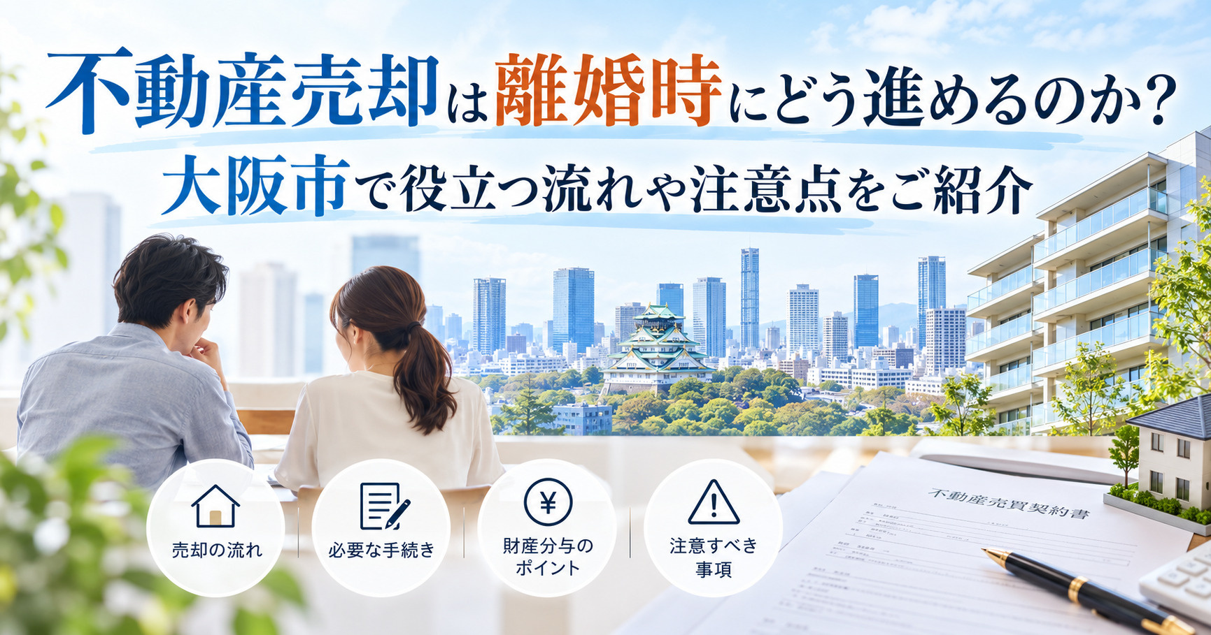 【更新版】不動産売却は離婚時にどう進めるのか?大阪市で役立つ流れや注意点をご紹介の画像