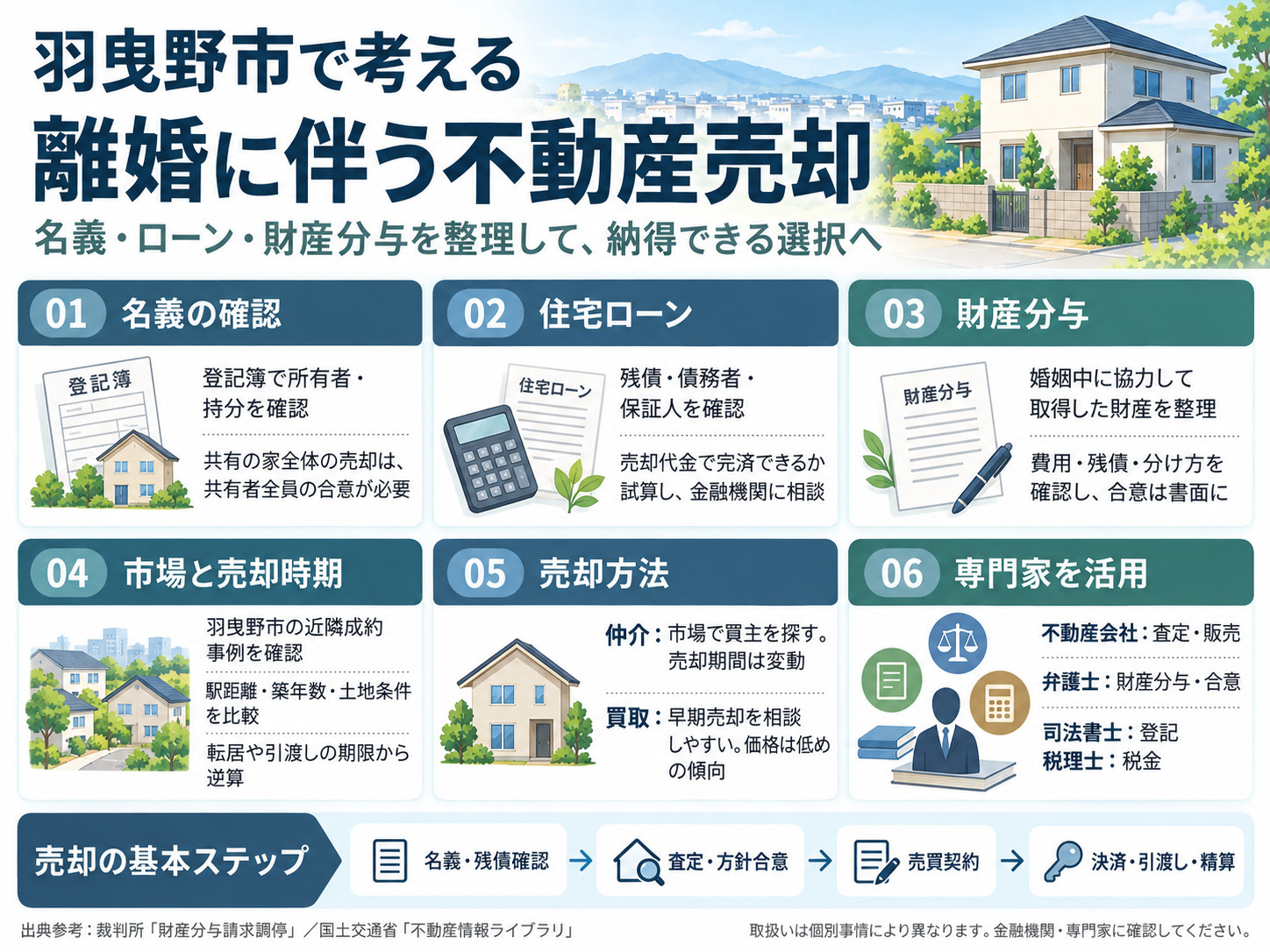 【更新版】不動産売却でお悩みの離婚時羽曳野市の方へ!売却の手順と注意点を紹介の画像