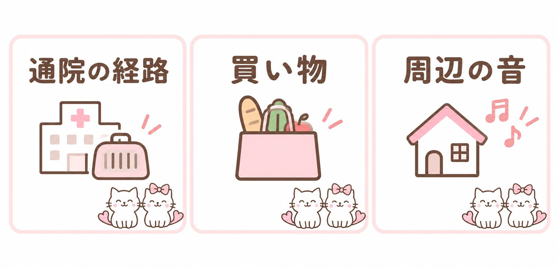 通院の経路・買い物・周辺の音の3つの確認ポイント