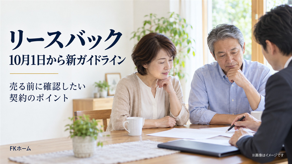 2026年10月1日からリースバックの新ガイドライン施行｜家を売って住み続ける前に確認したいことの画像