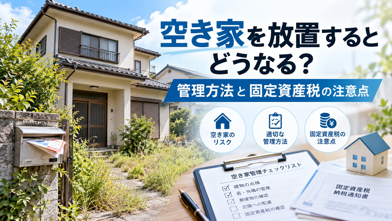空き家を放置するとどうなる？管理方法と固定資産税の注意点の画像