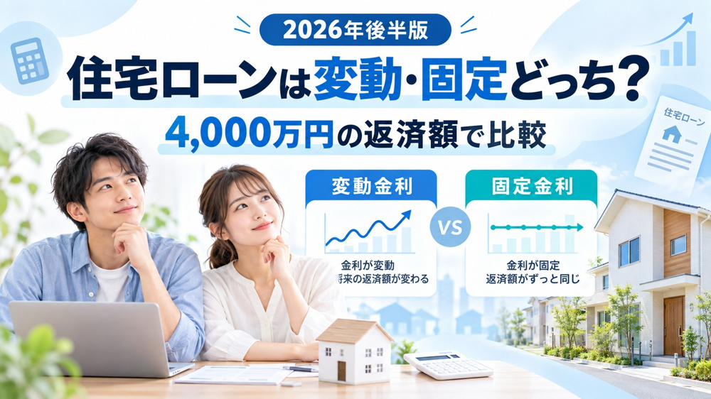 【2026年後半版】住宅ローンは変動・固定どっち？金利上昇時代の選び方を不動産会社が解説の画像