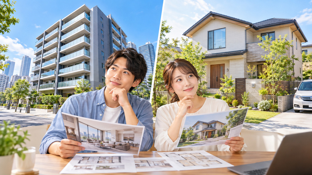 土浦市で駅近マイホームはマンションvs一戸建てどっちが最適？共働き夫婦向けに比較ポイントを解説の画像