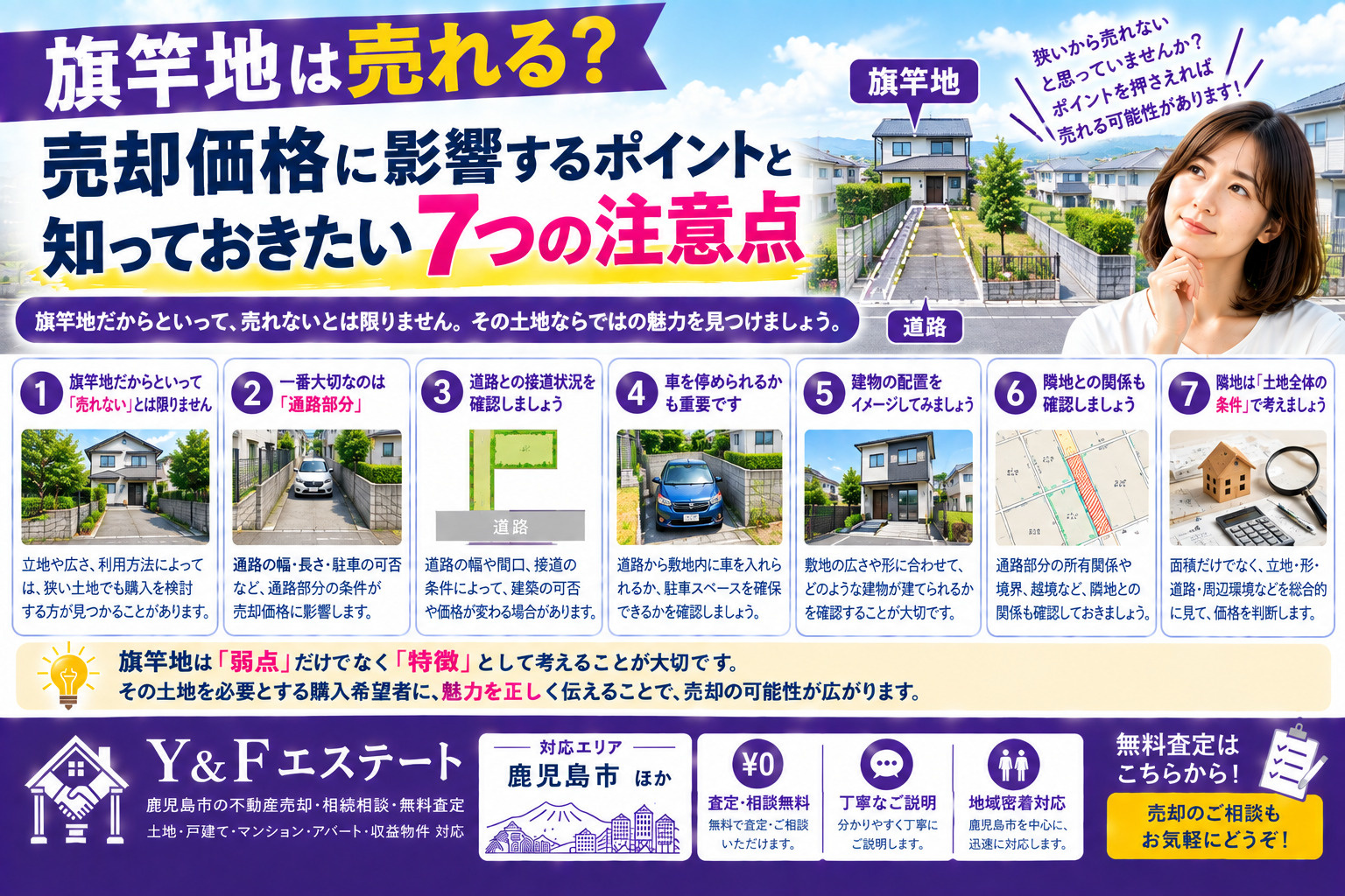 旗竿地は売れる？売却価格に影響するポイントと知っておきたい7つの注意点の画像