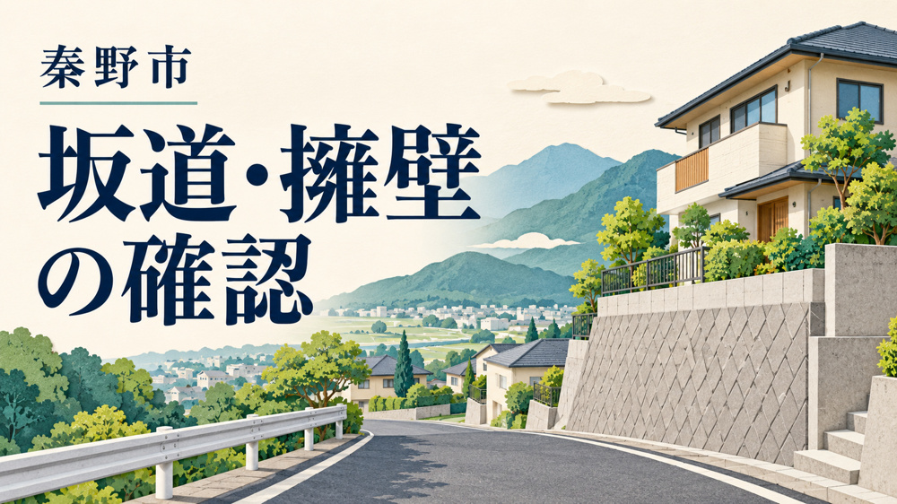 秦野市で坂道・擁壁のある中古住宅を買う前に｜現地確認と調査資料の画像