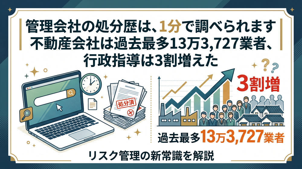管理会社の処分歴は、1分で調べられますの画像