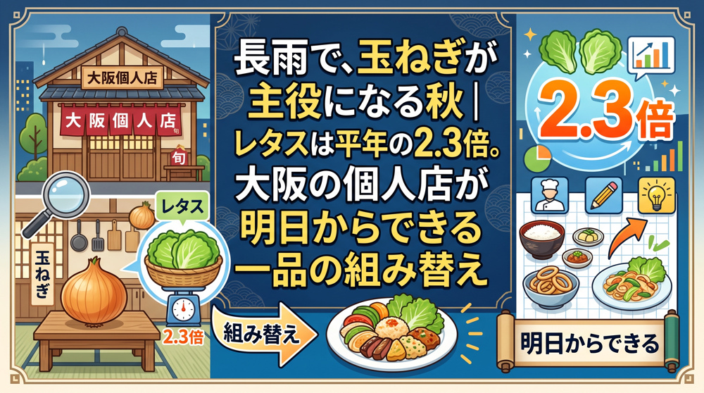 長雨で、玉ねぎが主役になる秋の画像