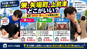栄・矢場町・上前津、一人暮らしならどこがいい？の画像