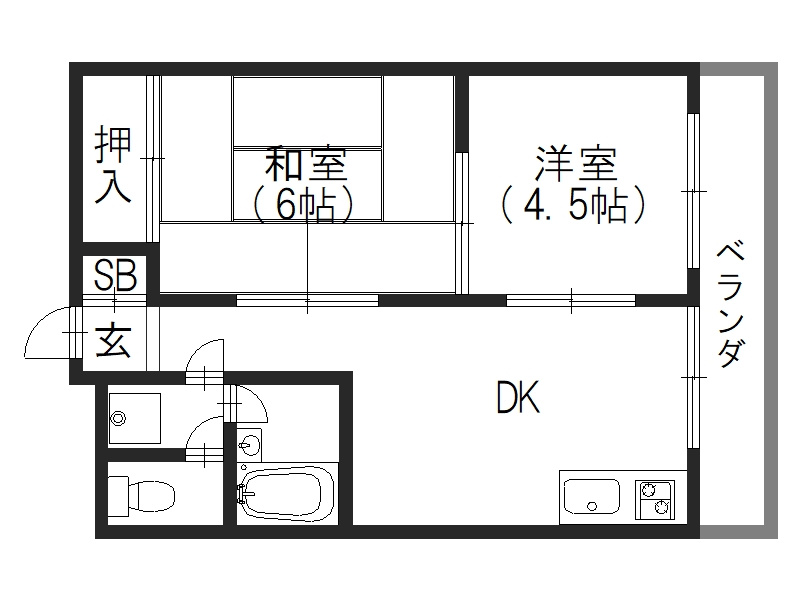 ラウンド東田辺301 間取り図