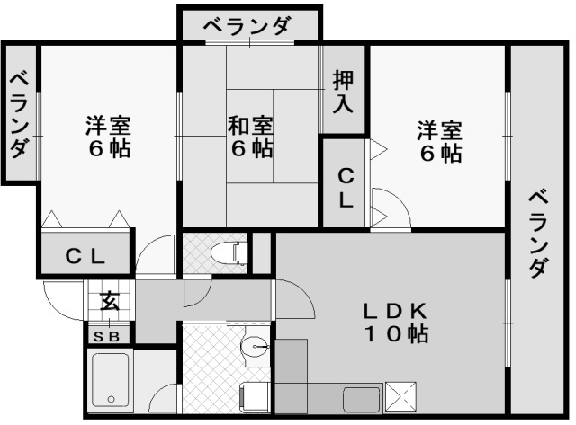 サンマール平野404 間取り図