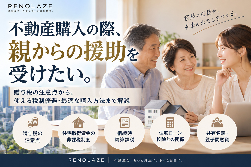不動産購入で親から援助を受けたい！贈与税はいくら？知らないと損する住宅購入の税制優遇の画像