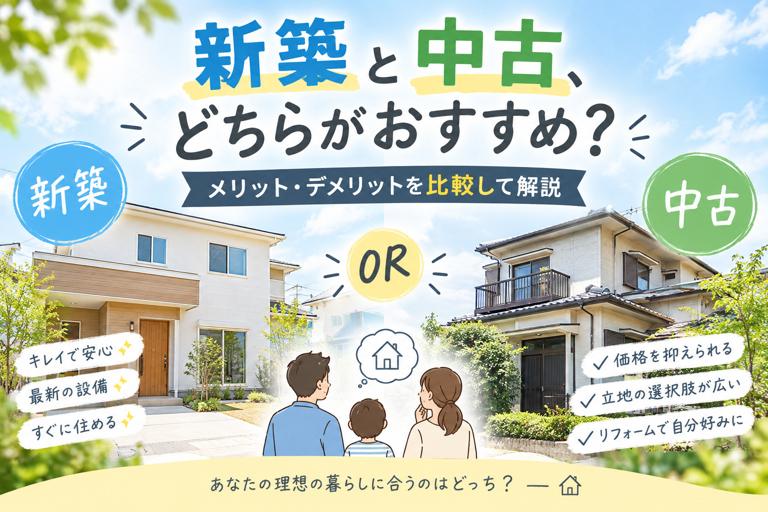 新築と中古、どちらがおすすめ?の画像