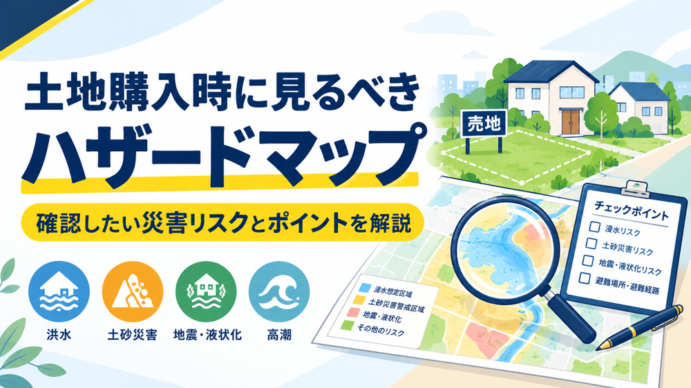 土地購入時に見るべきハザードマップ｜確認したい災害リスクとポイントを解説の画像