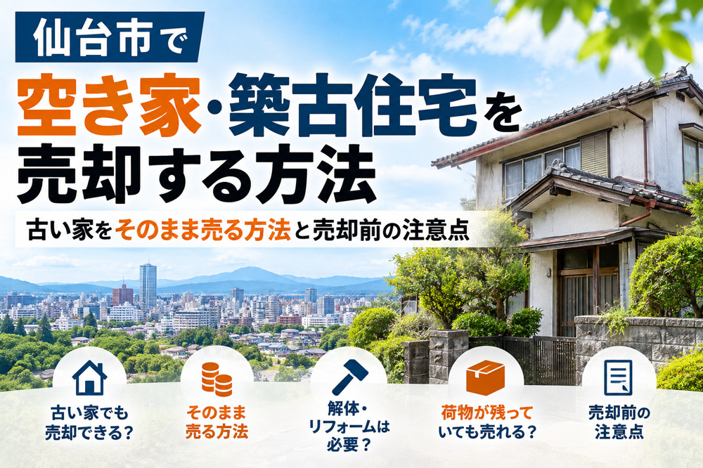 仙台市で空き家・築古住宅を売却する方法｜古い家をそのまま売る方法と売却前の注意点の画像