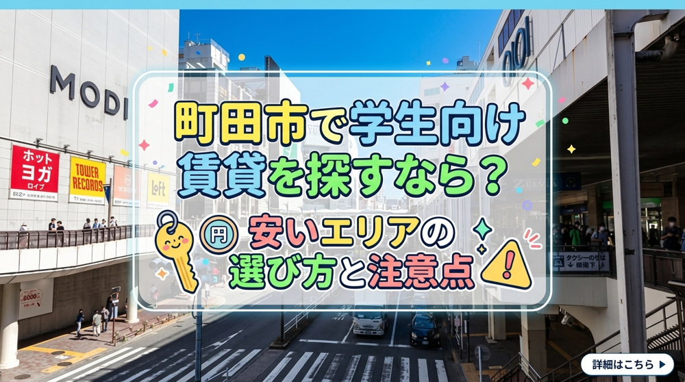 町田市で学生向け賃貸を探すなら？安いエリアの選び方と注意点の画像