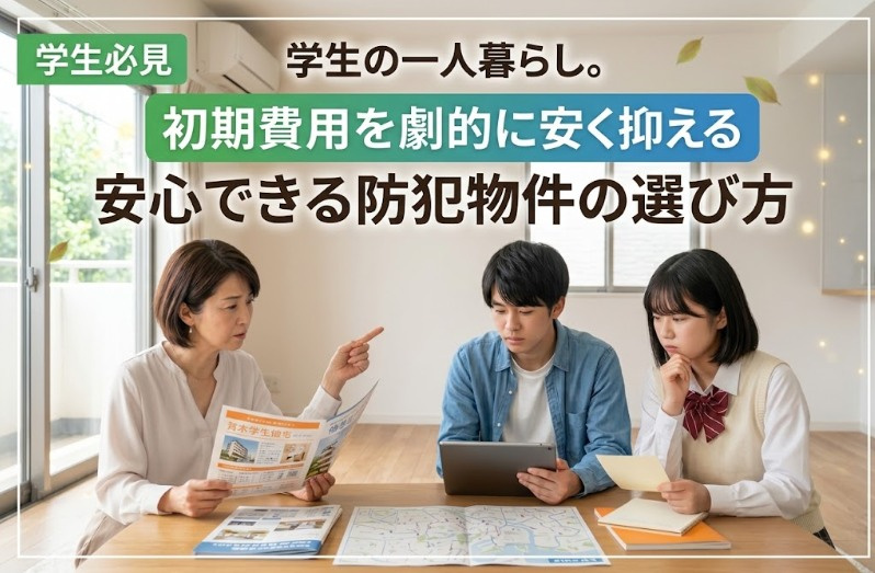 親の負担を減らす！学生のお部屋探しで初期費用を劇的に安く抑える3つのコツの画像