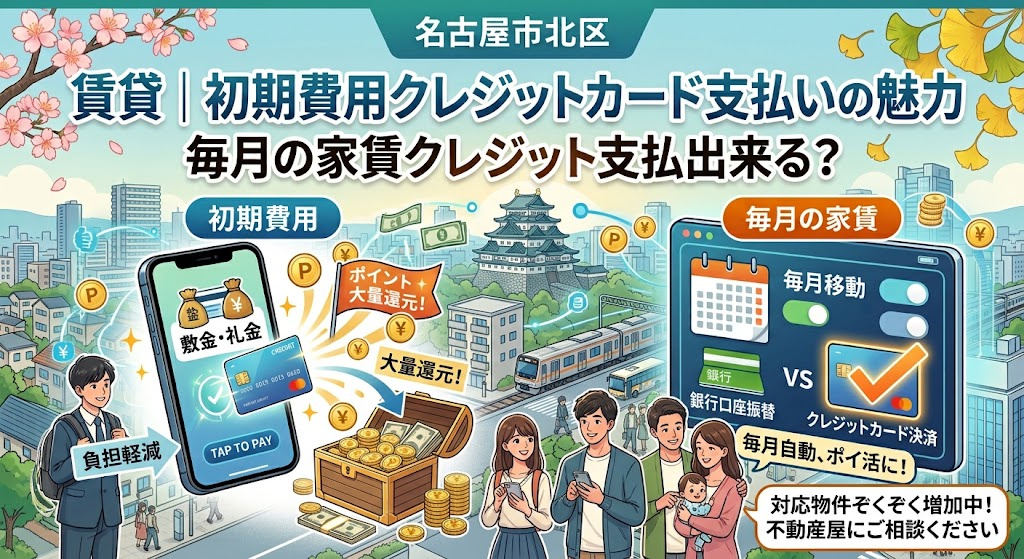 名古屋市北区で賃貸を探すなら必見!初期費用カード払いのメリットの画像